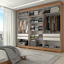 Ver imagem 2 de Guarda-roupa Casal Hiara 6 Portas Bater 4 Gavetas Nature/off White - Panorama Móveis