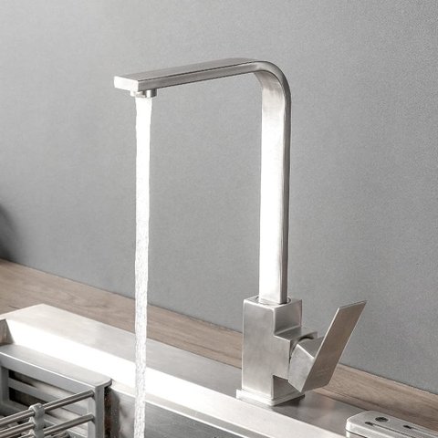 Torneira Cozinha Aço Escovado Quente Fria com Kit Instalação