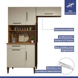 Cozinha Completa Barueri 5 Portas 1 Gaveta Kaiki Móveis - 10