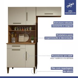 Cozinha Completa Barueri 5 Portas 1 Gaveta Kaiki Móveis - 9