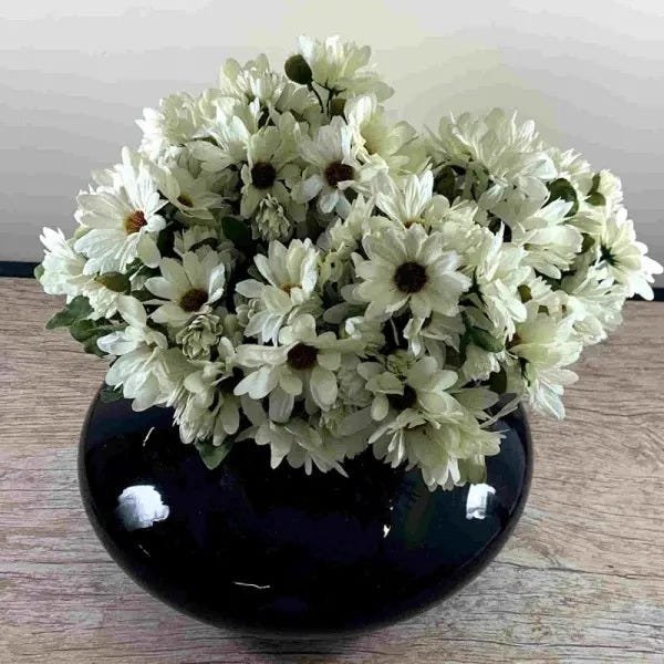 Flores Artificiais Kit com 3 Buques de Margaridas com Flores e Folhagens - 5
