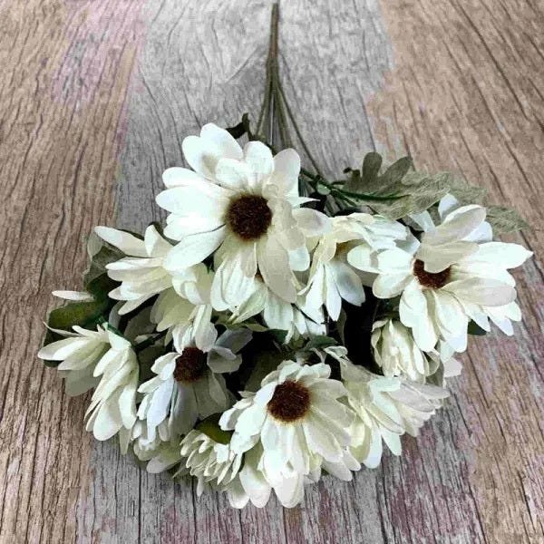 Flores Artificiais Kit com 3 Buques de Margaridas com Flores e Folhagens - 3
