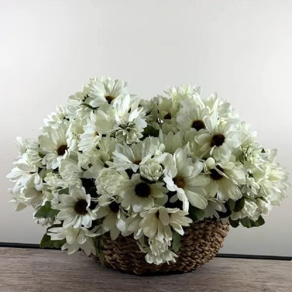 Flores Artificiais Kit com 3 Buques de Margaridas com Flores e Folhagens - 4