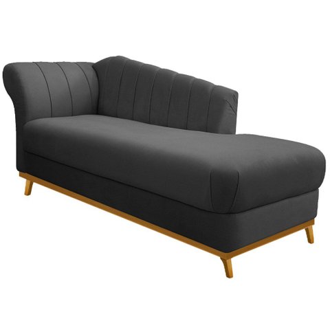 Diva Recamier Vanessa 185cm Lado Direito Linho Cinza Escuro - Amarena Móveis