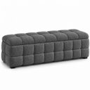 Ver imagem 4 de Recamier Baú Cama Queen 193cm Banco Puf Estofado Bouclé Boss:Cinza Escuro/Bouclé