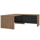 Ver imagem 1 de Mesa para Escritório em L 180x190cm Tamburato Corp A06 Nogal/preto - Mpozenato