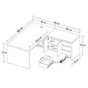 Ver imagem 4 de Mesa para Escritório em L 180x190cm Tamburato Corp A06 Nogal/preto - Mpozenato