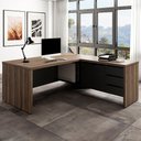 Ver imagem 2 de Mesa para Escritório em L 180x190cm Tamburato Corp A06 Nogal/preto - Mpozenato