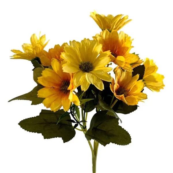 Flores Artificiais Kit com 08 Buques de Mini Margaridas Para Decoração Rústica - No Atacado - 1