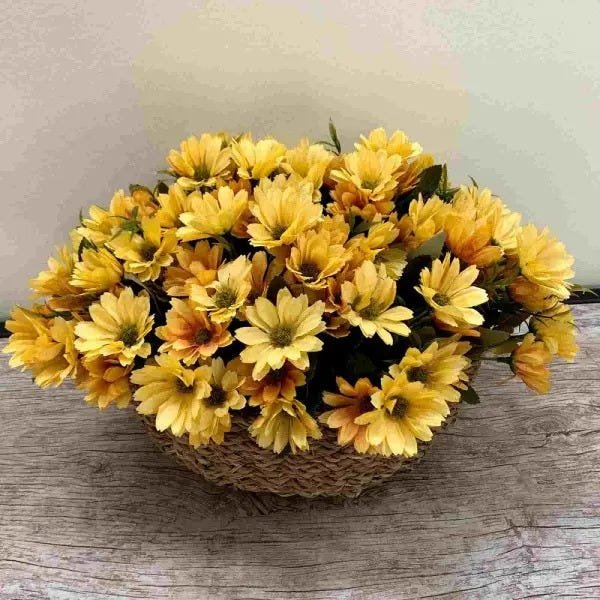 Flores Artificiais Kit com 08 Buques de Mini Margaridas Para Decoração Rústica - No Atacado - 5