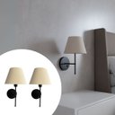 Ver imagem 1 de Kit 2 Arandelas de Parede Clássica com Interruptor e Cúpula Preto Ref 19 Decoração Casa Sala Quarto