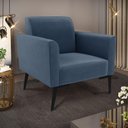 Ver imagem 6 de Poltrona Pés Villach Marisa Suede Azul Marinho D03 - D'Rossi
