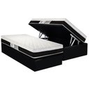 Ver imagem 1 de Cama Box Baú Solteiro: Colchão Molas Ensacadas Luckspuma Roma + Base Crc Suede Black (88x188)