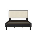 Ver imagem 4 de Cama Casal com Cabeceira Telada e Pé Madeira Maciça 152cm Oslo Preto/Nero