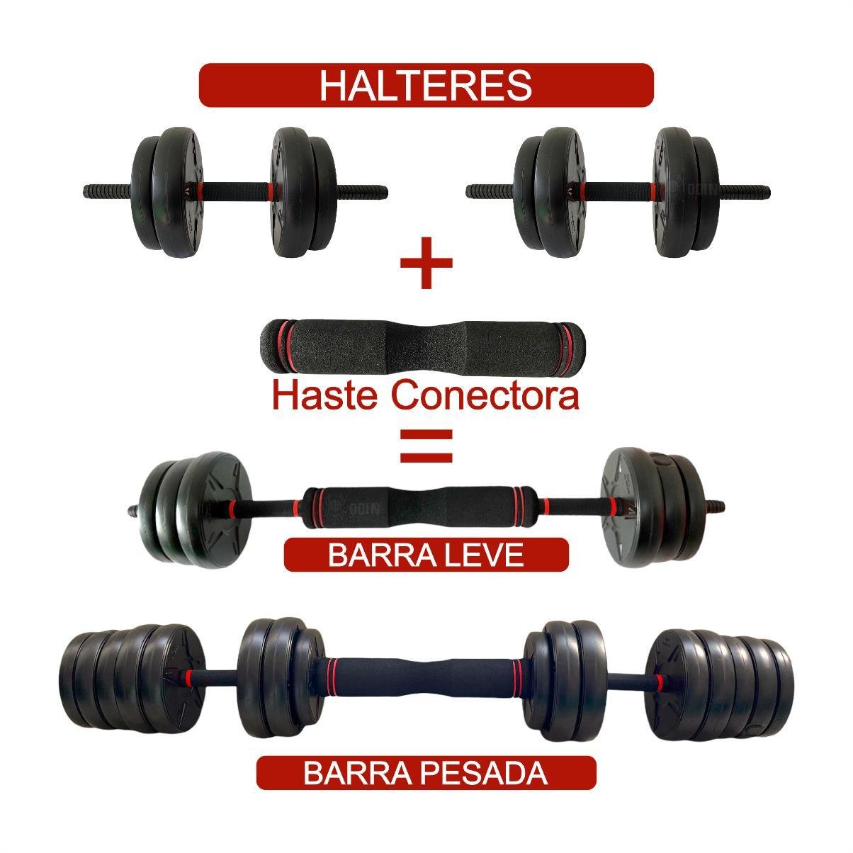 Kit Halteres Musculação Kettlebell 6 em 1 Peso 30kg Odin Fit - 4