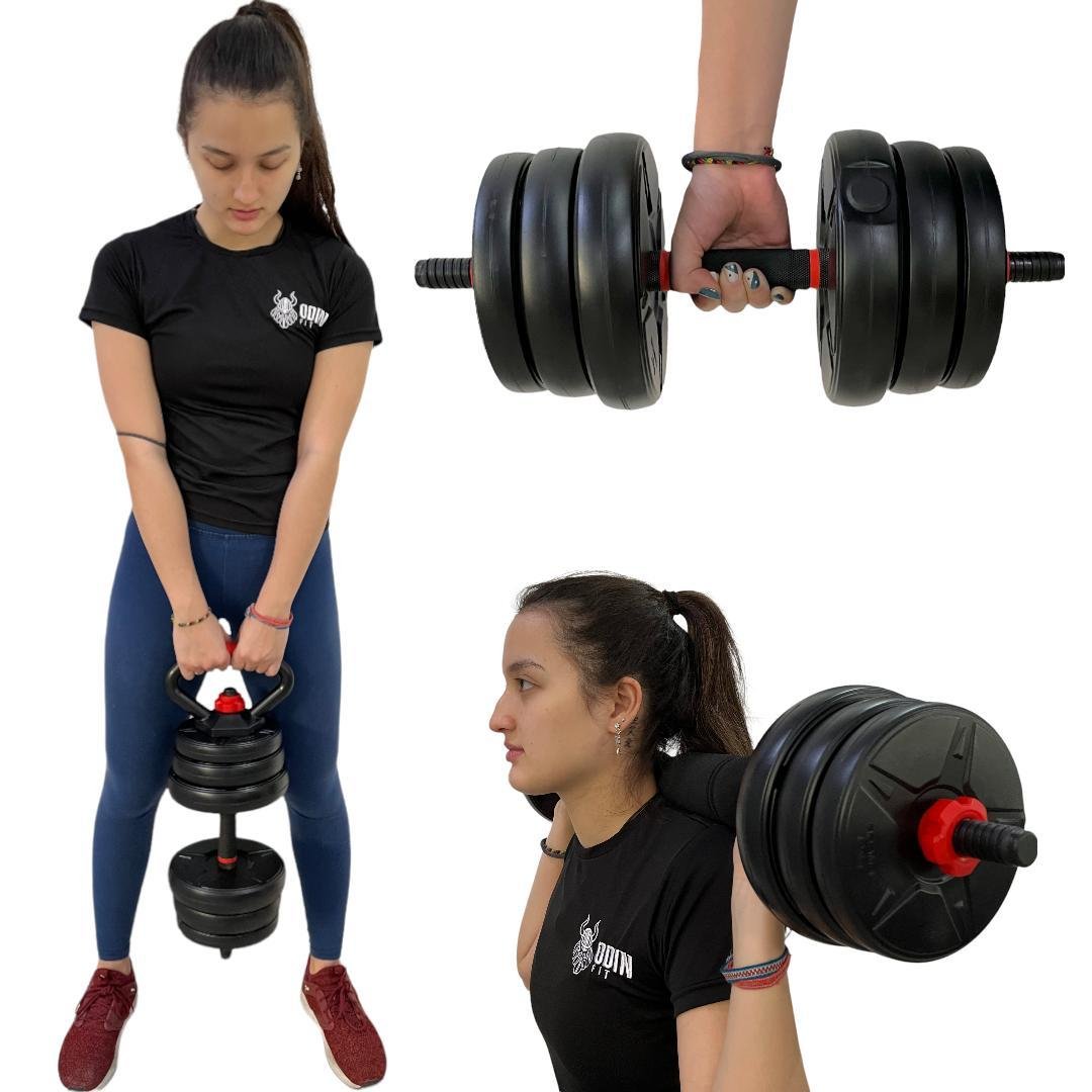 Kit Halteres Musculação Kettlebell 6 em 1 Peso 30kg Odin Fit - 2