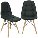 Ver imagem 1 de Kit 2 Cadeiras Charles Eames Botonê Eiffel Estofada Preta Preto
