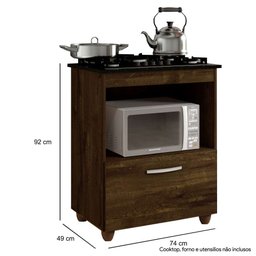 Balcão Cooktop 5 Bocas 1 Porta Salvia Ypê - Kaiki Móveis - 3