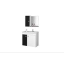 Ver imagem 4 de Conj Gabinete e Espelheira Zurique P/ Banheiro Branco/preto Fosco