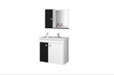 Ver imagem 4 de Conj Gabinete e Espelheira Zurique P/ Banheiro Branco/preto Fosco