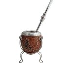Ver imagem 1 de Conjunto Cuia E Bomba Para Chimarrão Com Tripé De Porongo Paisagem
