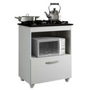 Ver imagem 1 de Balcão Cooktop 5 Bocas 1 Porta Salvia Branco - Kaiki Móveis