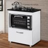 Balcão Cooktop 5 Bocas 1 Porta Salvia Branco - Kaiki Móveis - 3