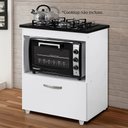 Ver imagem 3 de Balcão Cooktop 5 Bocas 1 Porta Salvia Branco - Kaiki Móveis