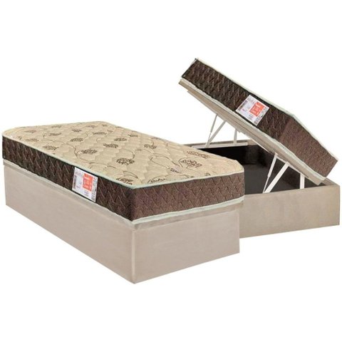 Conjunto Box Baú Solteiro: Colchão Espuma Orthoflex D33 Comfortpedic + Base Crc Suede Clean(88x188