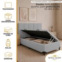 Ver imagem 5 de Cama Box com Baú Solteiro Royal Sleep Suede Cinza