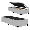 Ver imagem 1 de Cama Box com Baú Solteiro Royal Sleep Suede Cinza