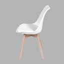 Ver imagem 3 de Kit 4 Cadeiras Eames Saarinen Joly Polipropileno Assento Estofado Pu Branco Cromado