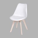 Ver imagem 2 de Kit 4 Cadeiras Eames Saarinen Joly Polipropileno Assento Estofado Pu Branco Cromado