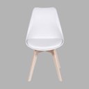Ver imagem 4 de Kit 4 Cadeiras Eames Saarinen Joly Polipropileno Assento Estofado Pu Branco Cromado
