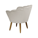 Ver imagem 3 de Poltrona Decorativa Estofada Para Quarto Closet Pétala Suede Bege - LM DECOR