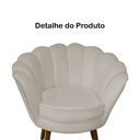Ver imagem 4 de Poltrona Decorativa Estofada Para Quarto Closet Pétala Suede Bege - LM DECOR