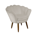 Ver imagem 2 de Poltrona Decorativa Estofada Para Quarto Closet Pétala Suede Bege - LM DECOR