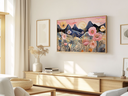 Ver imagem 1 de Quadro Decorativo N°160 70x40cm - Panorâmico Paisagem Montanhas e Flores Boho - Rollflex