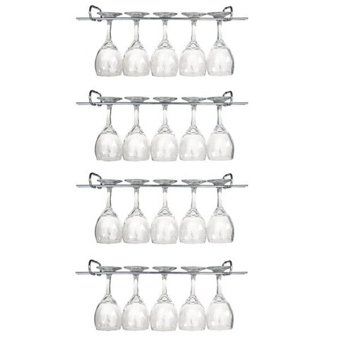 4 Suportes Para Taças Cromado Decoração Bar Vinho 25 Cm