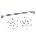 Ver imagem 1 de Suporte Barra 40cm Aço Inox E 12 Ganchos Em Aço Cromado