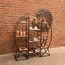 Ver imagem 5 de Estante Meia Lua Decorativa em Ferro e Madeira para Sala e Decoração