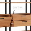 Ver imagem 6 de Estante Sala com Prateleiras e Gavetas Dalla Costa 100% Mdf - Freijó/ Preto Fosco