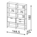 Ver imagem 4 de Estante Sala com Prateleiras e Gavetas Dalla Costa 100% Mdf - Freijó/ Preto Fosco