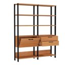 Ver imagem 3 de Estante Sala com Prateleiras e Gavetas Dalla Costa 100% Mdf - Freijó/ Preto Fosco