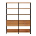 Ver imagem 2 de Estante Sala com Prateleiras e Gavetas Dalla Costa 100% Mdf - Freijó/ Preto Fosco