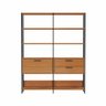 Estante Sala com Prateleiras e Gavetas Dalla Costa 100% Mdf - Freijó/ Preto Fosco - 2
