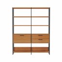 Ver imagem 2 de Estante Sala com Prateleiras e Gavetas Dalla Costa 100% Mdf - Freijó/ Preto Fosco