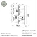 Ver imagem 3 de Estante Sala com Prateleiras e Gavetas Dalla Costa 100% Mdf - Freijó/ Preto Fosco
