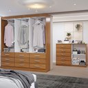 Ver imagem 2 de Guarda-roupa Casal Chloe 6 Portas 9 Gavetas com Cômoda 2 Portas 5 Gavetas Cinamomo - Panorama Móveis