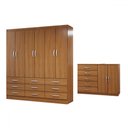 Ver imagem 3 de Guarda-roupa Casal Chloe 6 Portas 9 Gavetas com Cômoda 2 Portas 5 Gavetas Cinamomo - Panorama Móveis